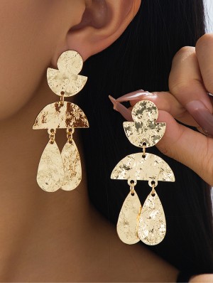 Pattern Alloy Electroplating Earrings