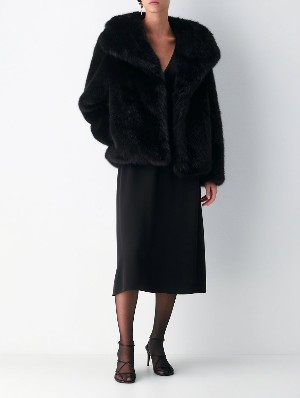 Fluffy Long Sleeve Faux Fur Warm Jacket