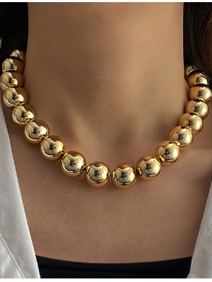 Metallic Beading Vintage Clavicle Necklaces