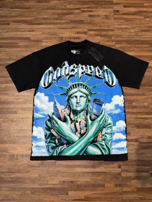 Abstract Printed Loose Distressed Tee