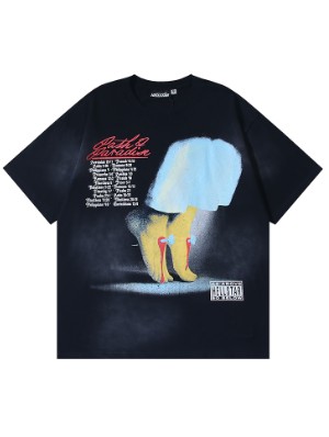 Abstract Graffiti Distressed Loose Tee