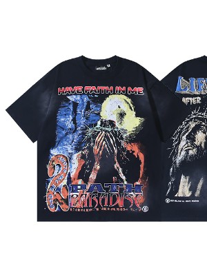 Vintage Graffiti Washed Distressed Loose Tee