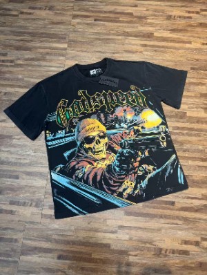 Distressed Skull Graffiti Washed Tee