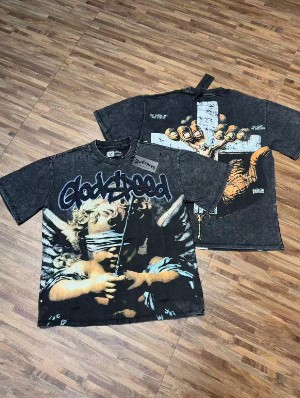 Distressed Graffiti Ripped Loose Tee