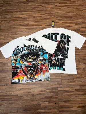 Skull Grimace Printed Vintage Loose Tee