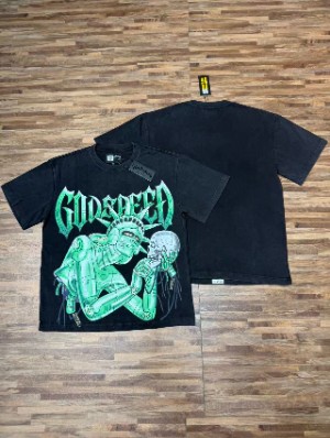 Abstract Skull Printed Loose Distressed Tee