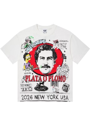 Vintage Cartoon Figure Printed Loose Tee