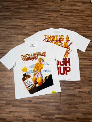 Vintage Cartoon Letter Printed Loose Tee
