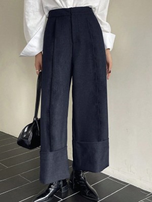Solid Color Spandex High Rise Pants