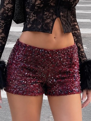 Sequin Low Rise Shorts