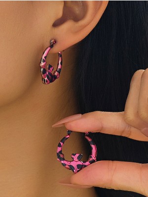 Pattern Alloy Electroplating Earrings