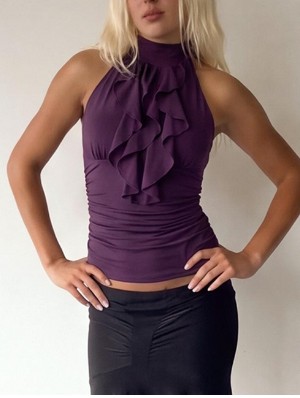 Solid Color Strapless Girdle Design Tops