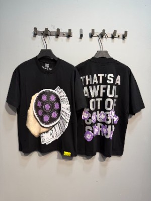 Dollar Letter Floral Printed Streetwear Tee