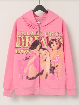 Washed Graffiti Ripped Vintage Hoodies