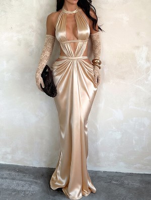 Cutout Bodycon Dress With Lace Gloves