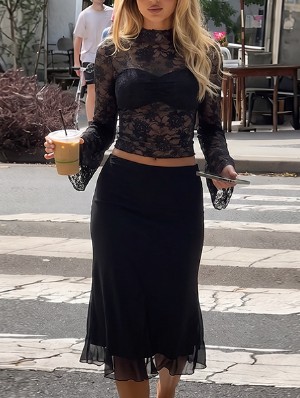 Lace Top Mermaid Skirt Set