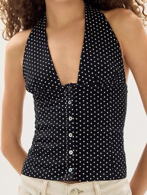 Polka Dot Halter Tank Top