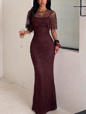 Patchwork Fitted Short Sleeve Dress