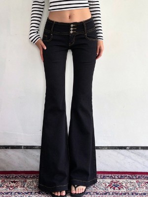 Metal Button Patchwork Pocket Pants