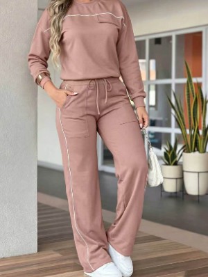 Crewneck Long Sleeve Knitting Pant Sets