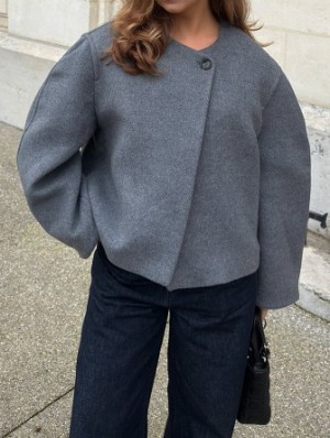 Crewneck Long Sleeve Terylene Coats