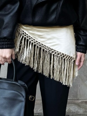Irregular Tassel Waist Bandana Sash