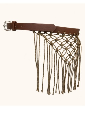 Crochet Tassel Leather Buckle Belt