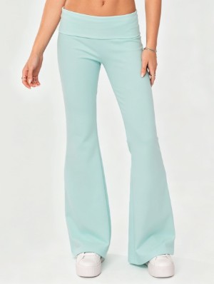Patchwork Terylene Low Rise Pants