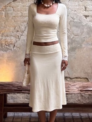 Vintage Lace Two Piece Skirt Set