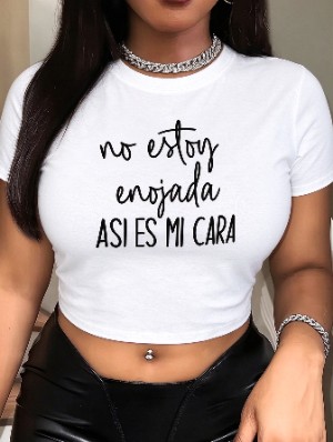 Graffiti Bare Waist Cropped T-shirts