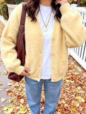 Cozy V Neck Knit Cardigan