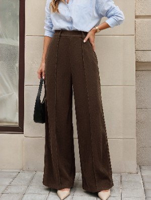 Casual Corduroy Wide Leg Pants
