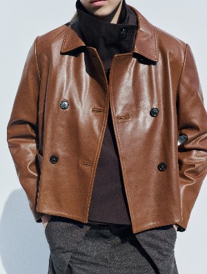 Croc Embossed Loose Fit PU Leather Coat
