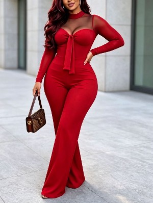 Patchwork Gauze High Rise Jumpsuits