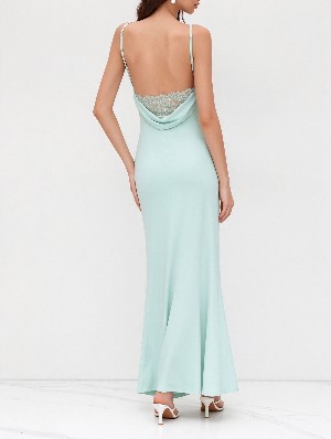 Lace Backless Cami Mermaid Evening Dress