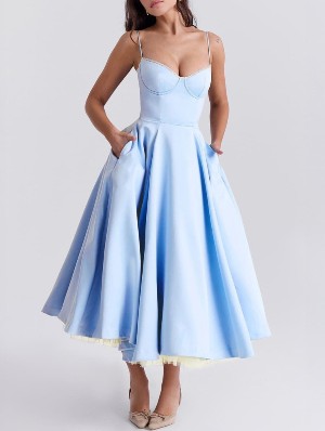 Cami Tulle Lace Panel Elegant Party Dress