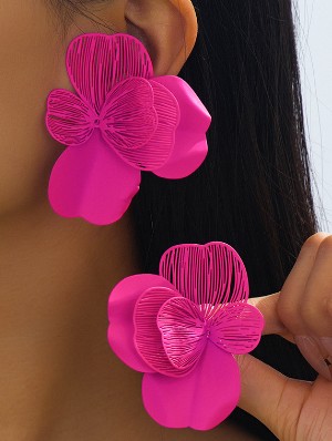 Flower Pattern Electroplating Graceful Earrings