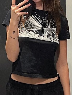 Abstract Printed Bodycon Baby Tee