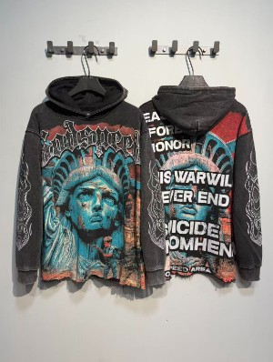 Distressed Graffiti Loose Vintage Hooded