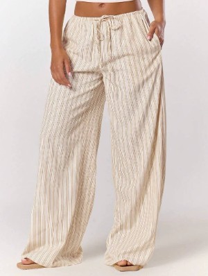 Pure Color Terylene Low Rise Pants
