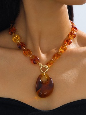 Pendant Acrylic Electroplating Necklaces