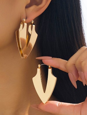 Pattern Alloy Electroplating Earrings