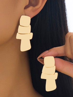 Irregular Pattern Alloy Electroplating Earrings