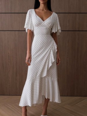 Polka Dot Ruffle Mermaid Long Dress
