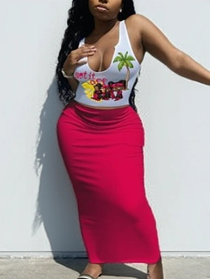 White 2-Piece Sleeveless Skirt Set