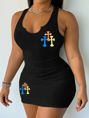 Sexy Printing Tight Skirt For Women