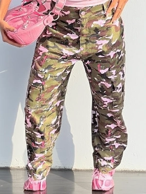  Camouflage Printed Pocket Multicolor Cargo Pants