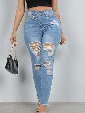 Fashion Ripped High Waist Skinny Jeans