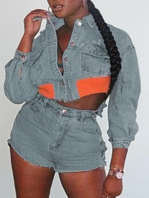 Solid Color High Rise Cropped Shorts Trouser Sets