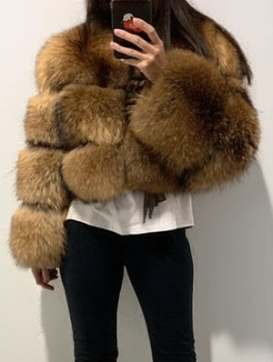 Faux Fur Patchwork Cardigan